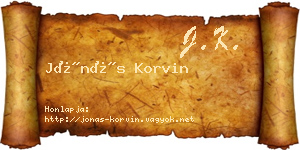 Jónás Korvin névjegykártya