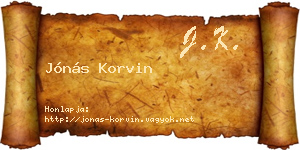 Jónás Korvin névjegykártya