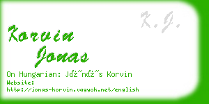 korvin jonas business card
